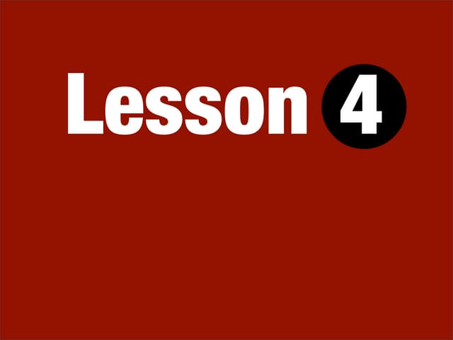 Lesson 4 from Johnny Bunko