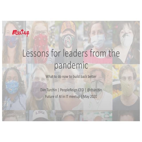 Lessons for leaders from the pandemic - Dan Turchin - PeopleReign - May 2020