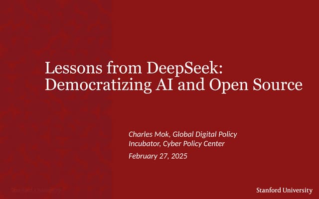Lessons from DeepSeek: Democratizing AI and Open Source
