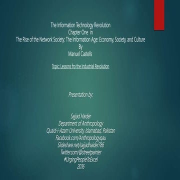 Lessons from industrial revolution presented by sajjad haider 2016