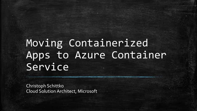 Lessons from migrating container applications to azure