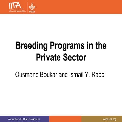 Breeding programs in the Private Sector