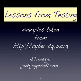 Lessons from Testing