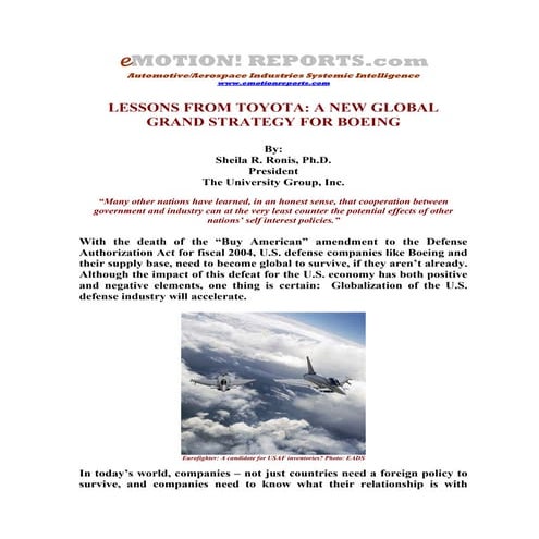 Lessons From Toyota Boeing