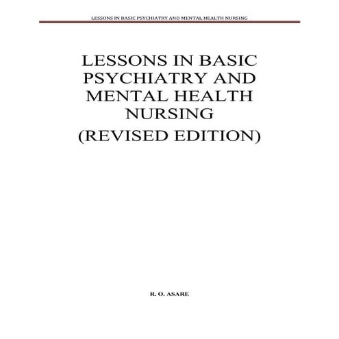 LESSONS IN BASIC PSYCHIATRY AND MENTAL HEALTH NURSING