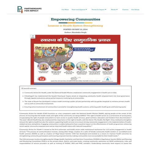 Lessons in Health System Strengthening in India | PDF