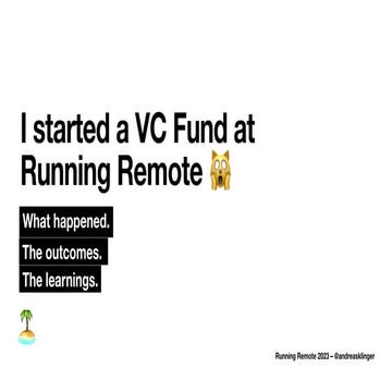 I started a VC fund - here is what happened