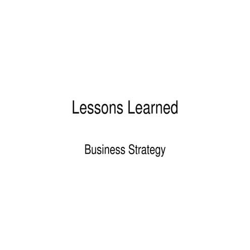 Lessons learned   strategy - s4