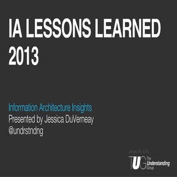IA Lessons Learned - 2013