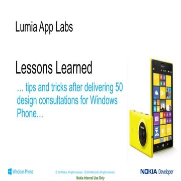 Lumia App Labs: Lessons learned from 50 windows phone 8 design consultations