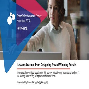 Lessons Learned from Designing Award Winning Portals #spshnl
