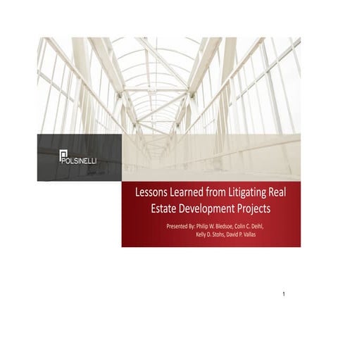 Lessons learned from litigating real estate development projects | PDF