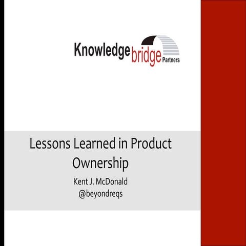 Lessons Learned in Product Ownership