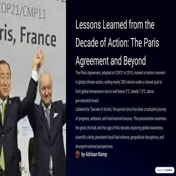 Lessons Learned from the Decade of Action: The Paris Agreement and Beyond