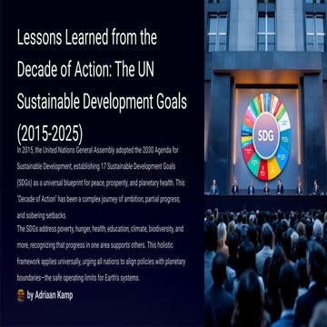 Lessons Learned from the Decade of Action: The UN Sustainable Development Goals (2015-2025)