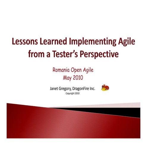 Lessons learned in agile romania
