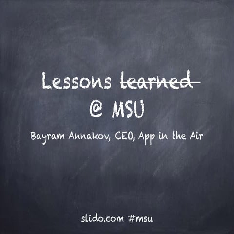 Lessons learned & not learned at MSU