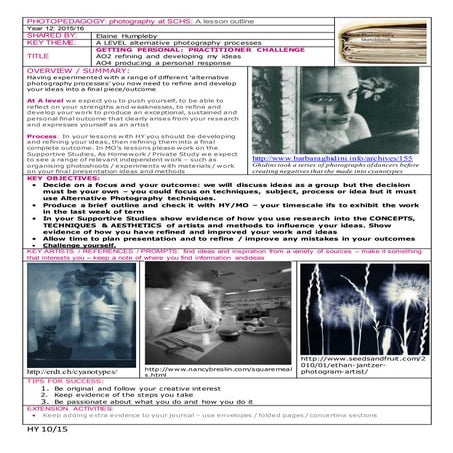 Lesson summary worksheet y12  getting personal   practitioner challenge 1