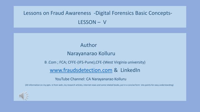 Lessons v on fraud awareness   (digital forensics) [autosaved]