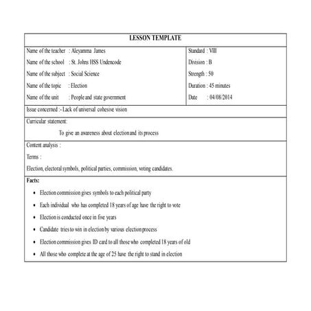 Lesson template