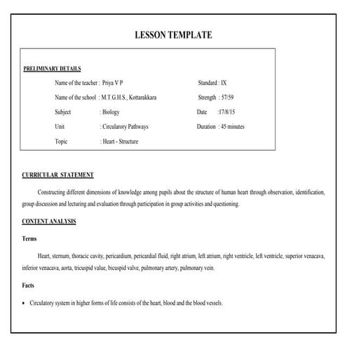Lesson template