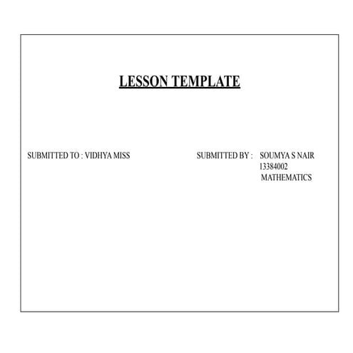 Lesson templates