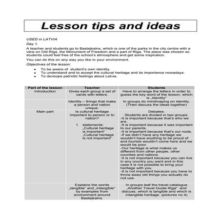 Lesson Plan 4 Europe | DOC