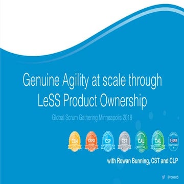 Genuine agility at scale through LeSS Product Ownership - April 2018