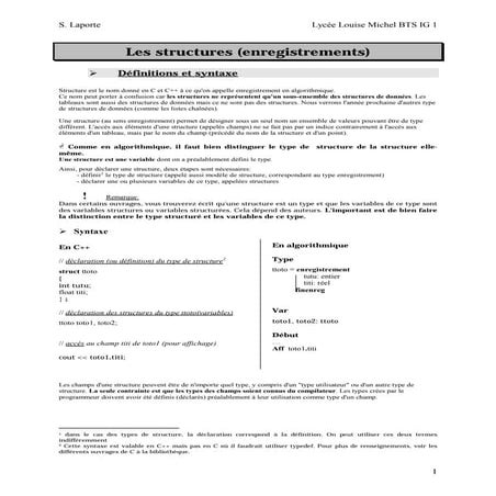 Les structures en c++ (1)