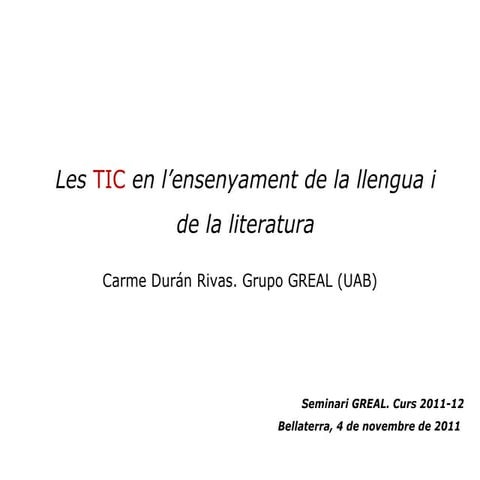 Les tic en l'ensenyament de la llengua