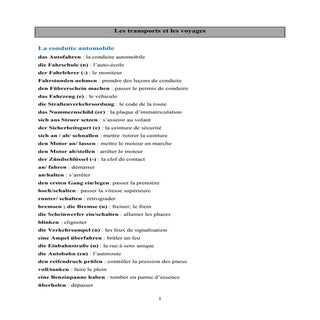 Vocabulaire allemand : Les transpor...