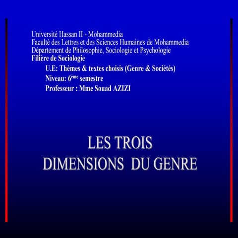 Les trois dimensions du genre