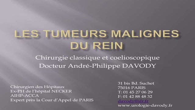 Les tumeurs malignes du rein