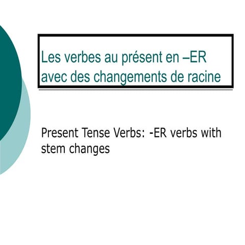 Les verbes au présent en –ER avec stem changes