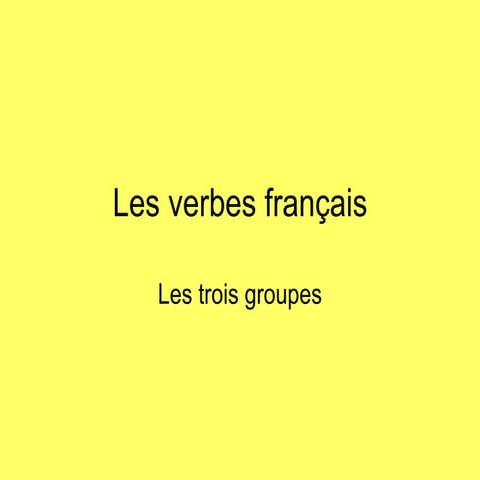 Les verbes français