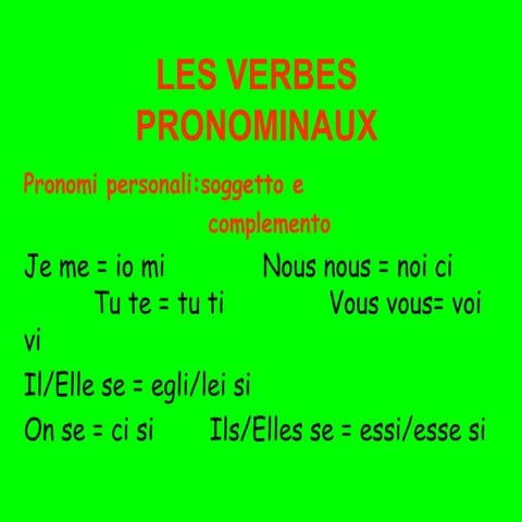 Les verbes pronominaux