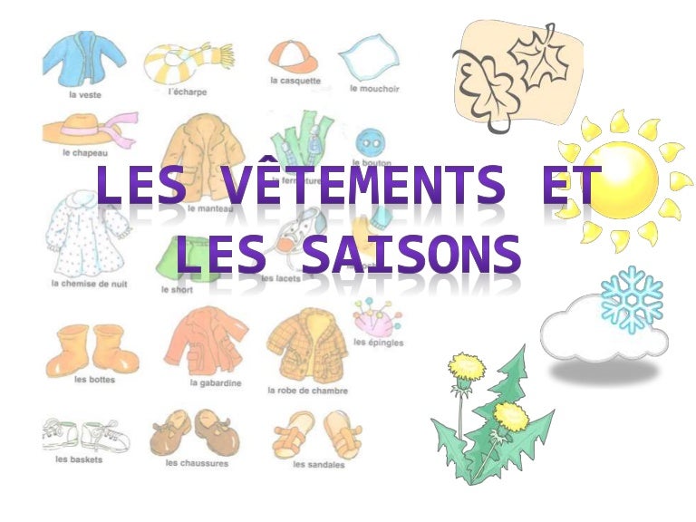 Les vêtements et les saisons.