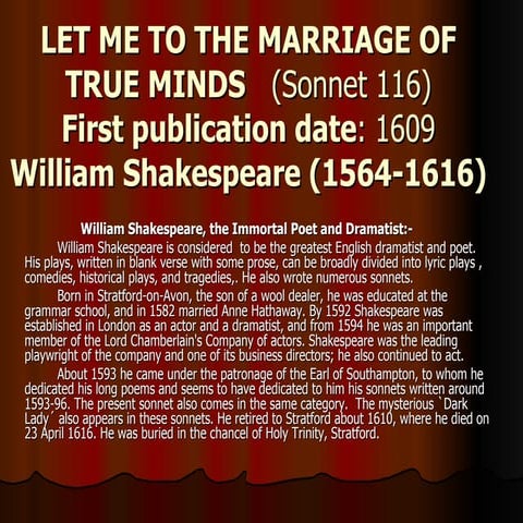 Let Me Not to The Marriage of True Minds| Mayank R. Garg