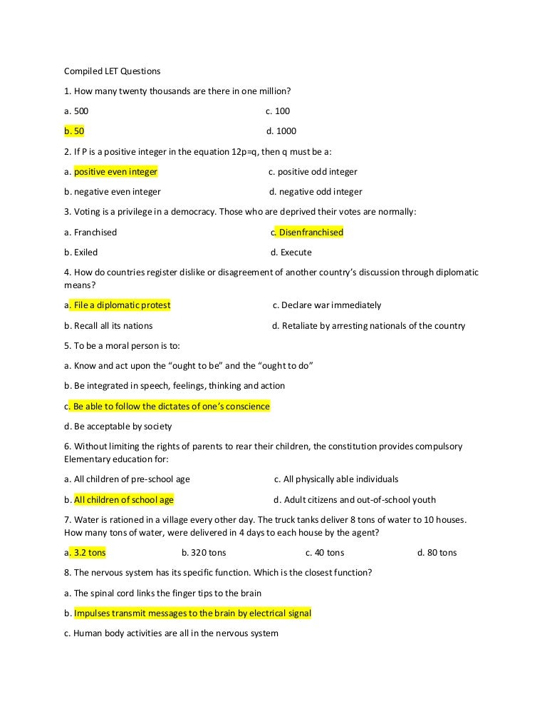 Let Questions 3