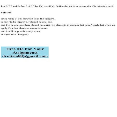 Let A and define f A by f(x) = ceil(x). Define the set A to.pdf
