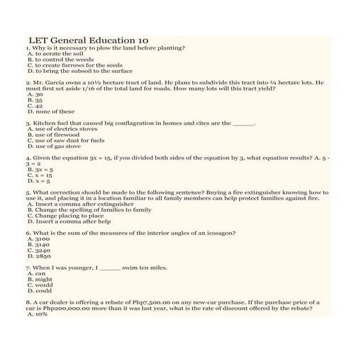 Let general education 10