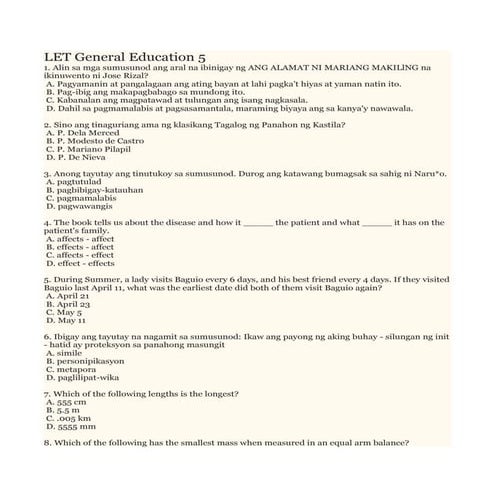 Let general education 5 | DOC