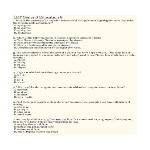 Let general education 8