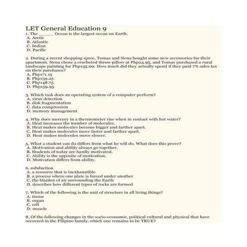 Let general education 9
