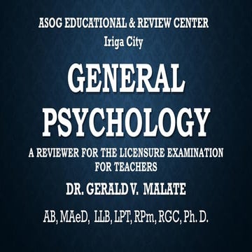 GENERAL PSYCHOLOGY 