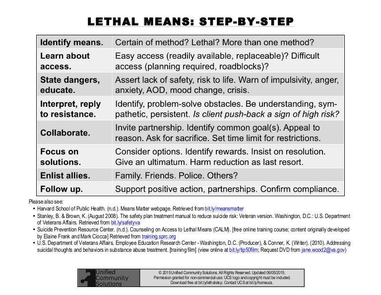 Access to Lethal Means Step by Step