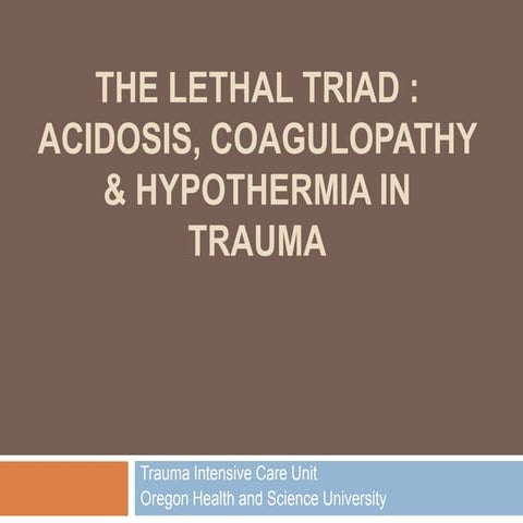 Lethal triad case study no questions