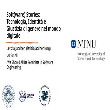 Soft(ware) Stories: Tecnologia, Identità e Giustizia di genere nel mondo digi...