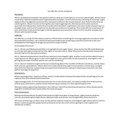 Let me go movie proposal