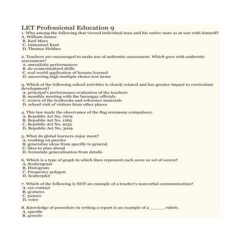 Let professional education 9